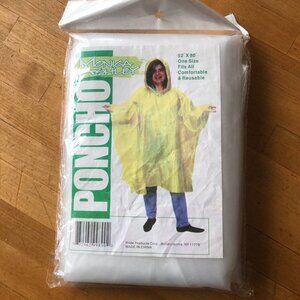 Monica Ashley Rain Poncho 52"x80" One Size Comfortable & Reusable